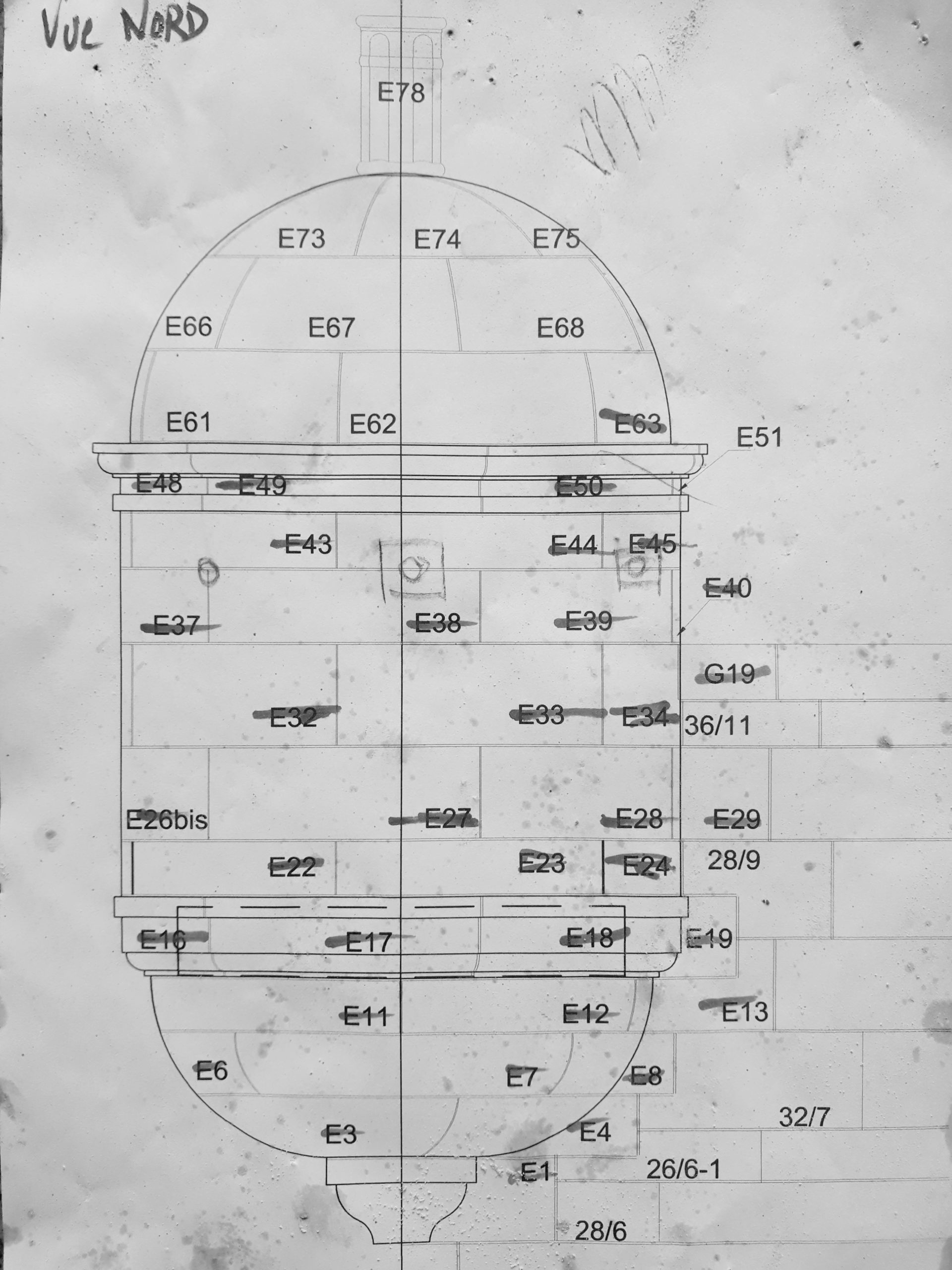 échauguette granite bouchardé bretagne la coudraie taille de pierre Lucien Mazé calepinage