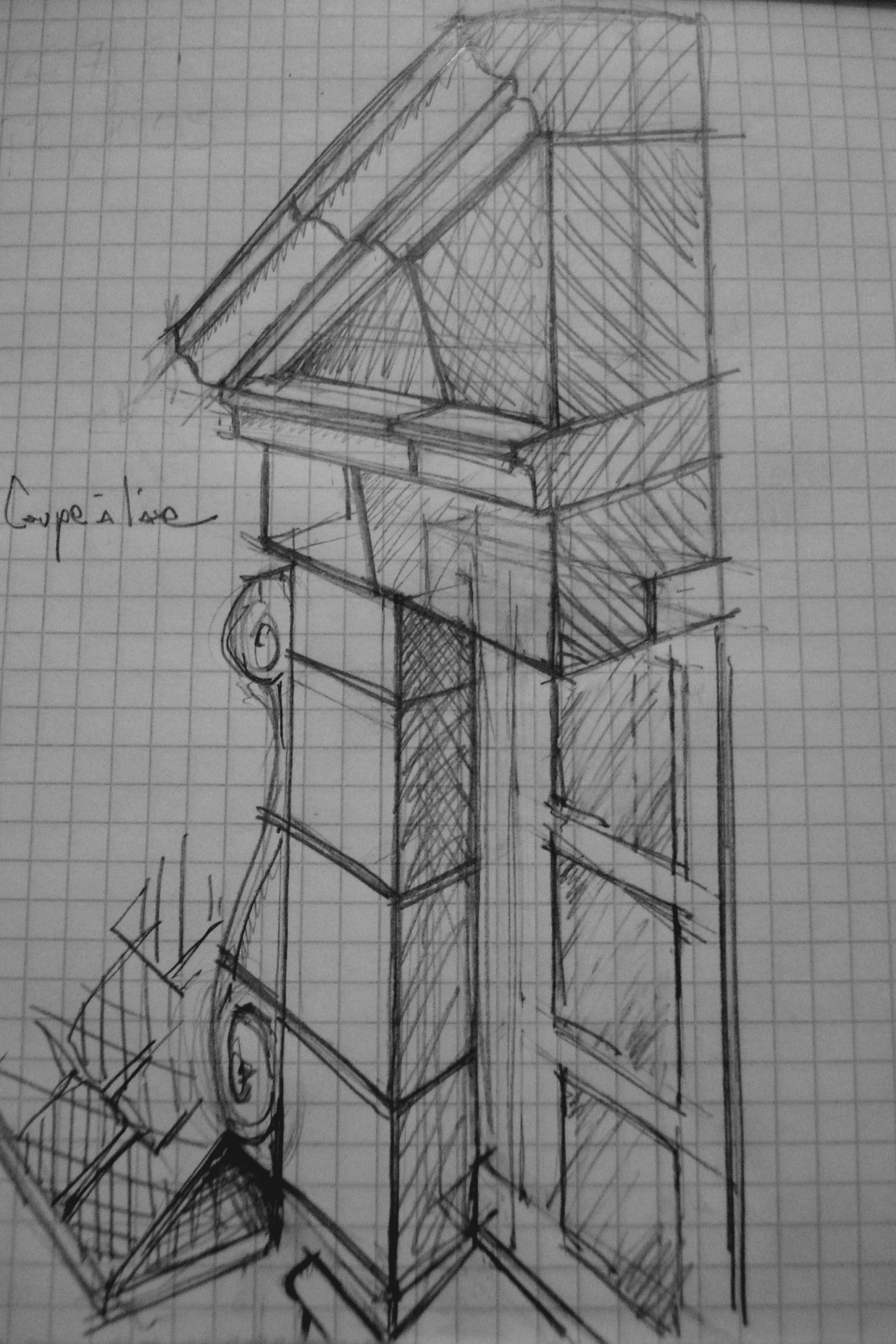 Taille de Pierre Bretagne Lucien Maze-dessin lucarne la coudraie