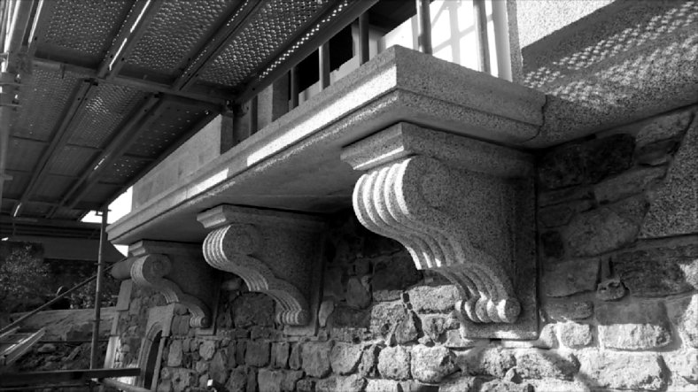 Taille de Pierre gravure sculpture château de La Coudraie Lucien Mazé Bretagne