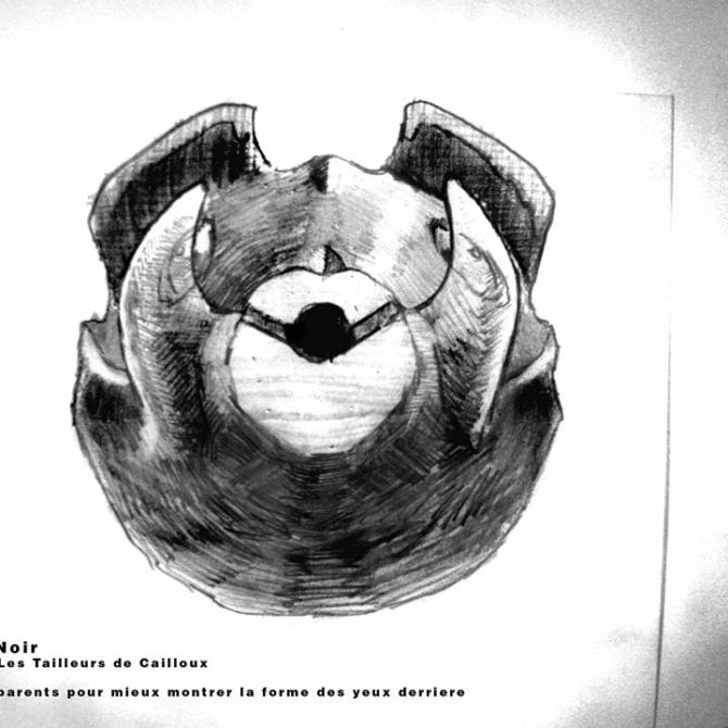 dessin Gargouille en granite bretagne sanglier Lucien Mazé